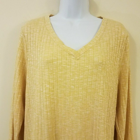 Style & Co. Yellow Textured Hi-Lo Hem Knit XXL Top - Picture 5 of 8